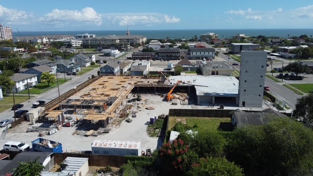 Aerial view of a full commercial site under preparation